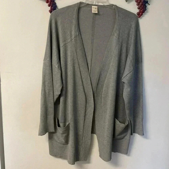 Terra & Sky Women's 3x 22/24 Gray Cardigan Sweater - Picture 1 of 8